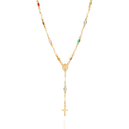 Gargantilha Estilo Terço Formada Por Pedras 530829 em Oferta na Shopee