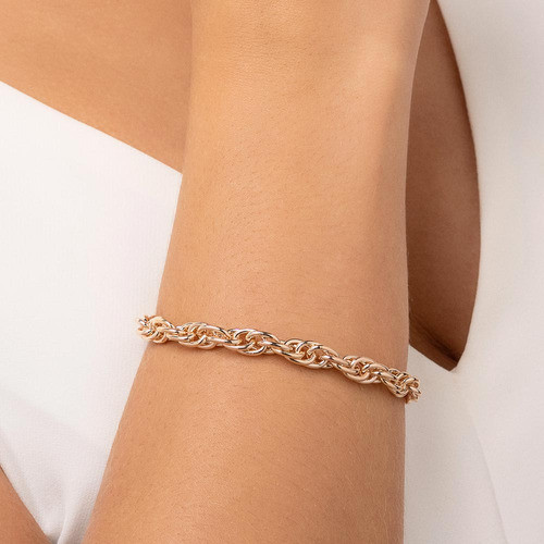 Detalhes do Pulseira Formada Por Corrente De Elos Ovais 552134