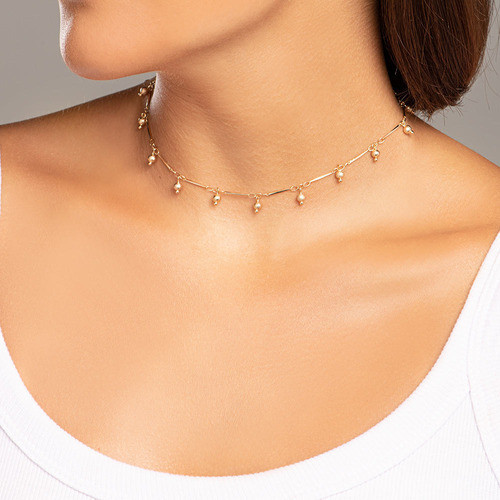 Detalhes do Gargantilha Choker Formada Por Fio Palito Es 532067