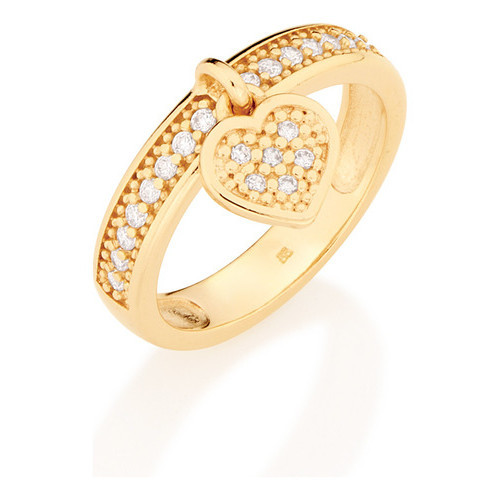 Meia Aliança Com 22 Zircônias E Coração 511376