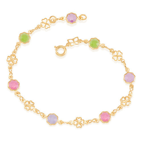 Pulseira  Fio De Flores Coloridas Intercalad 550676