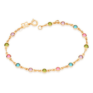 Pulseira  Com Pedras Coloridas 19 Cm Ajustá 550667 em Oferta na Shopee