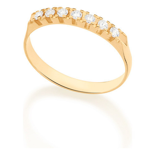 Meia Aliança Cravejada Por 7 Zircônias De 512909 em Oferta na Shopee