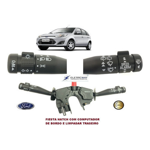 Chave Seta Para Ford Fiesta Hatch Com Comp Bordo e Speed Alarm 2010 2011 2012 2013 2014 C/limp Tras