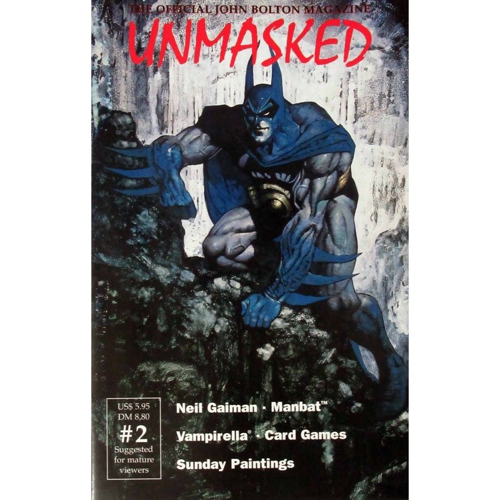 Revista Unmasked 2 - The Official Jonh Bolton Magazine - Batman - Neil Gaiman - Vampirella - Importada - 1996