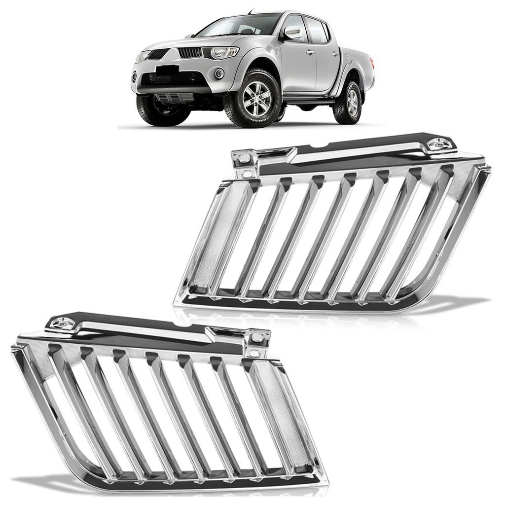 Par Grade Dianteira L200 Triton 2008 2009 2010 Cromada