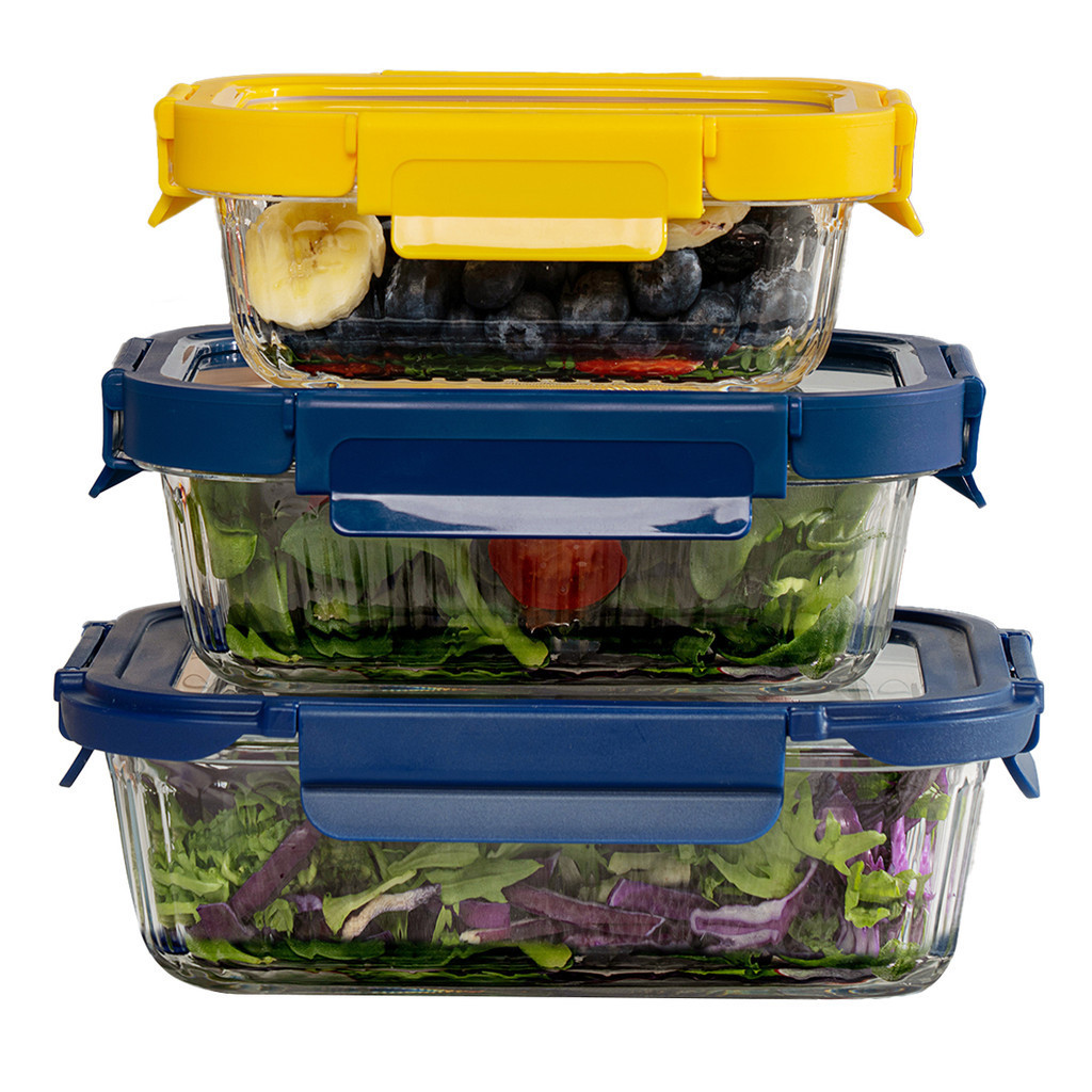 Recipientes Vidro Genicook 3 Pcs 370ml, 640ml e 1050ml em Oferta na Shopee