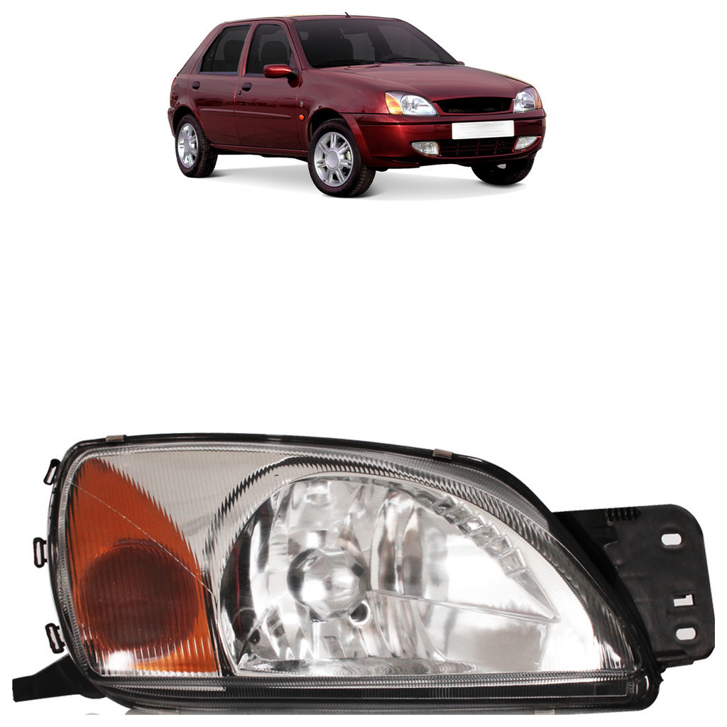 Par Farol Dianteiro Fiesta 2000 2001 2002 Foco Simples