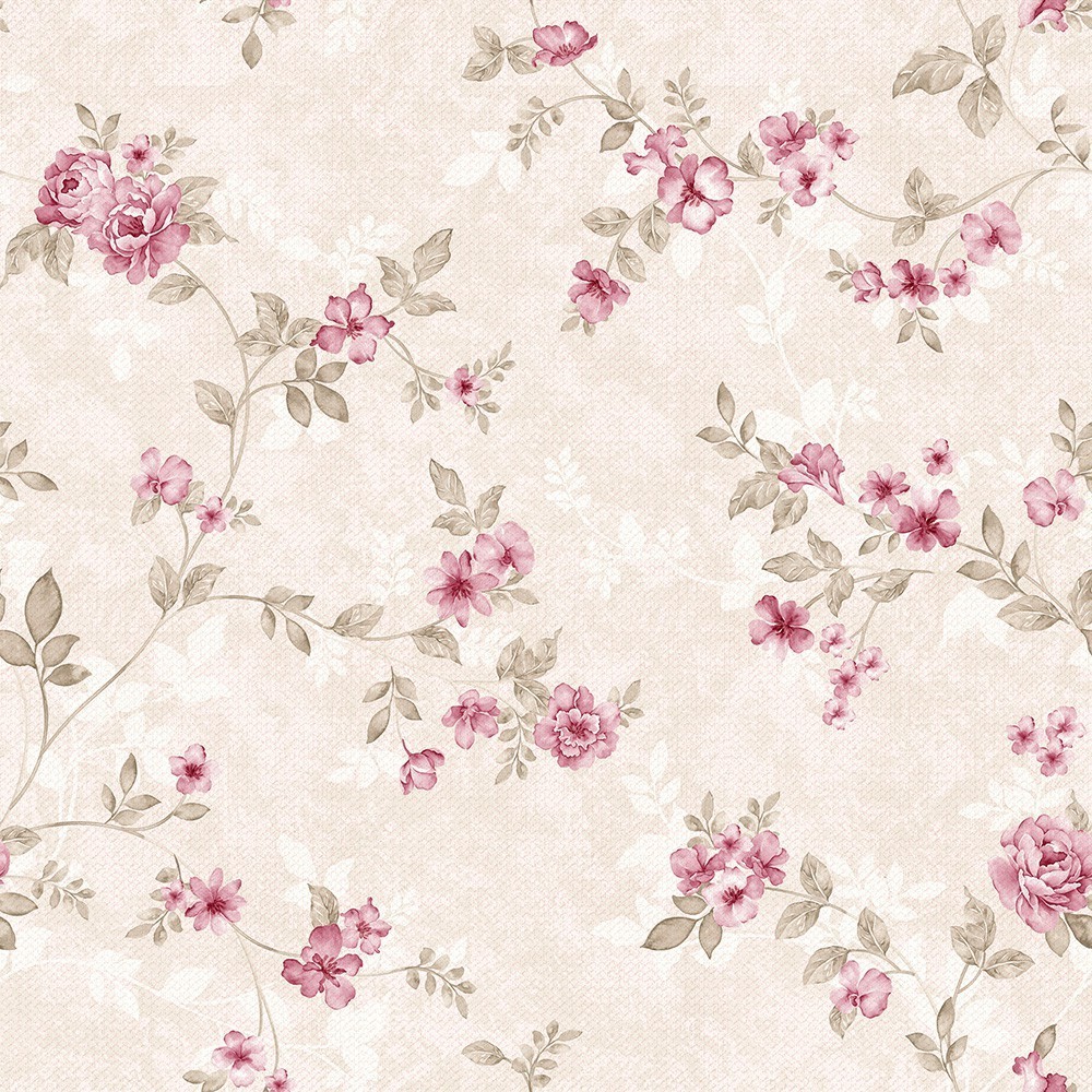 Papel De Parede Vinílico Flores Floral Rosa Ideal Para Quarto Sala Autoadesivo