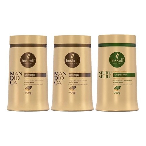 Haskell Máscaras 2 Mandioca 900g + Máscara Murumuru 900g
