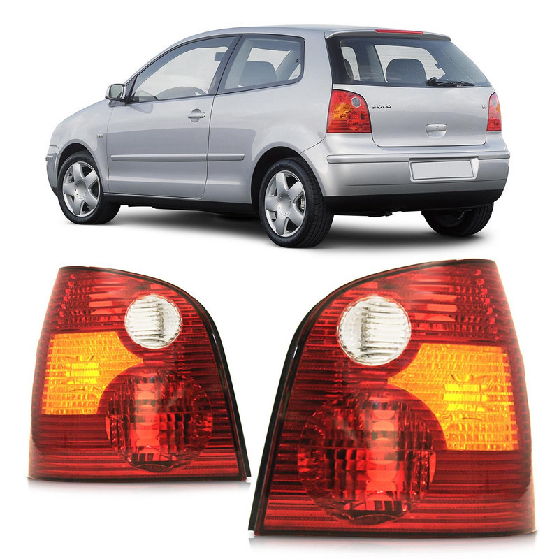 Par Lanterna Traseira Polo Hatch 2003 2004 Tricolor