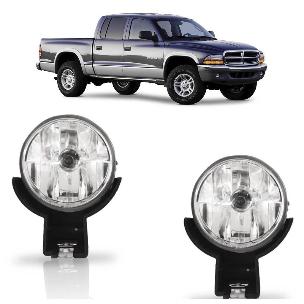 Par Farol Milha Auxiliar Dianteiro Dakota 1997 1998 1999 Lente Lisa Acrilico em Oferta na Shopee