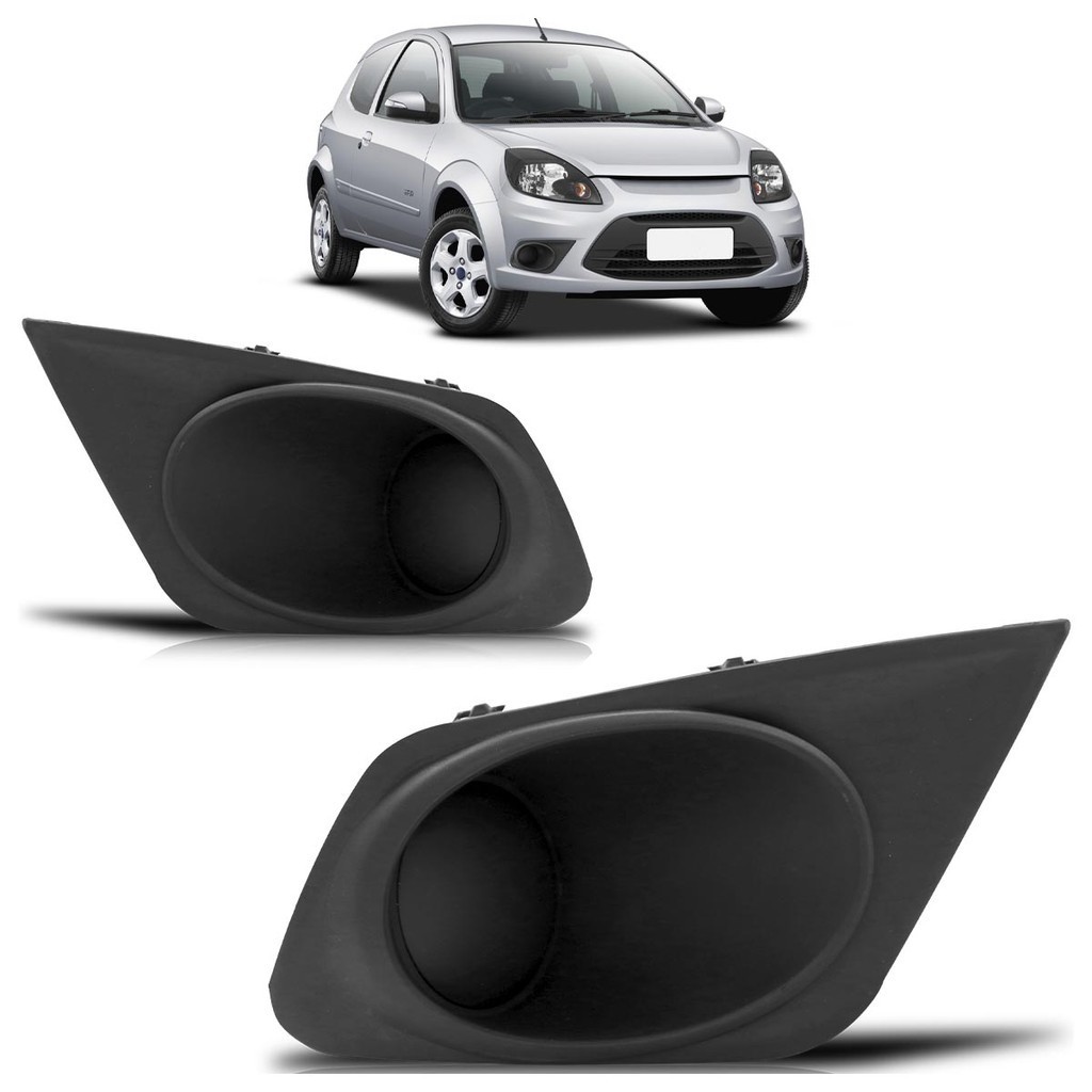 Par Moldura Grade Lateral Parachoque Dianteiro Ka 2012 2013 2014 Sem Furo Preto em Oferta na Shopee