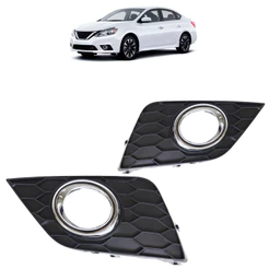 Par Moldura Grade do Milha Sentra 2017 2018 2019 2020 Preto Aro Cromado Texturizado