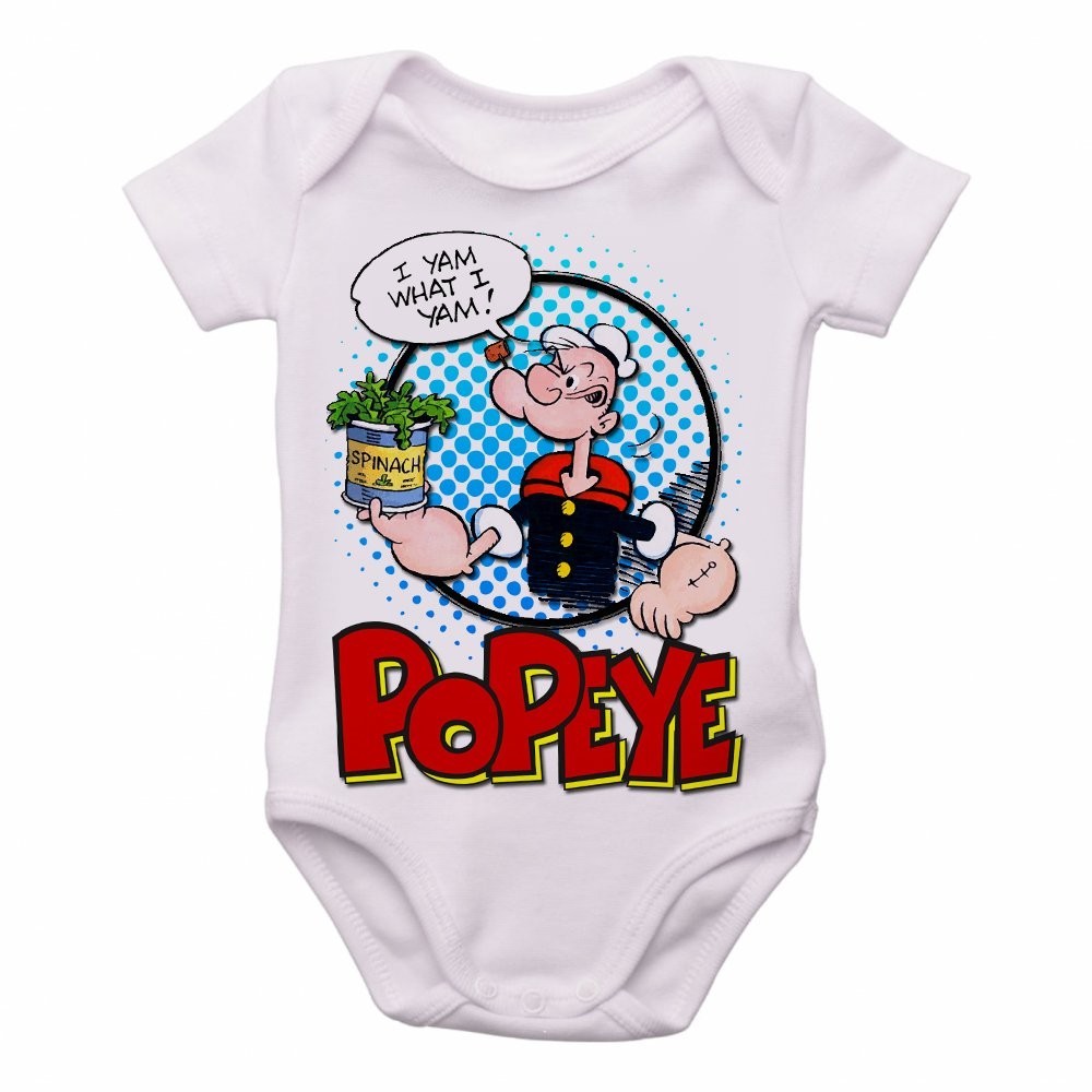 Body nenê roupa bebê Popeye Espinafre
