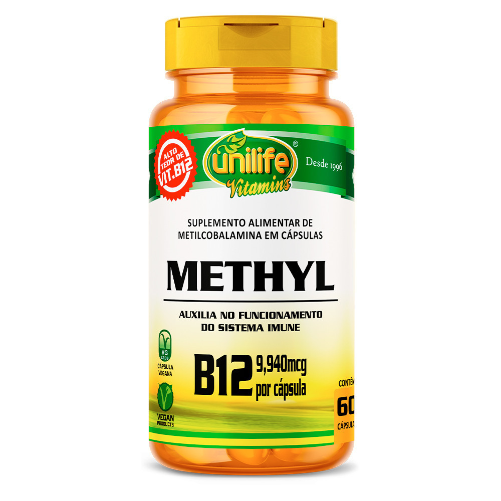 Vitamina B12 350mg Unilife Methyl 60 Cápsulas