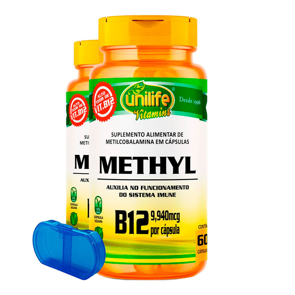 Vitamina B12 350mg Unilife Methyl 60 Cápsulas 2un