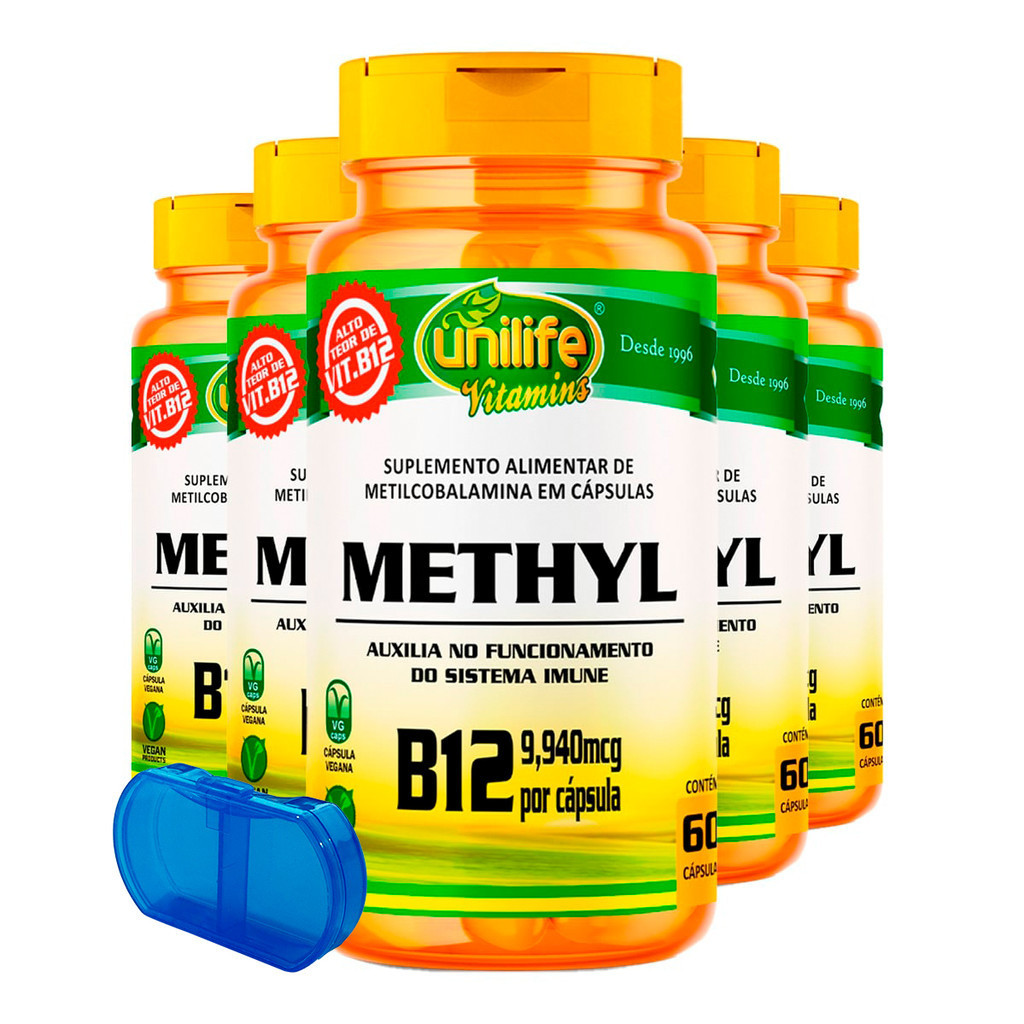 Vitamina B12 350mg Unilife Methyl 60 Cápsulas 5un