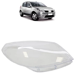 Par Lente Farol Dianteiro Sandero 2007 2008 2009 2010 2011 Lente Lisa Acrilico Transparente