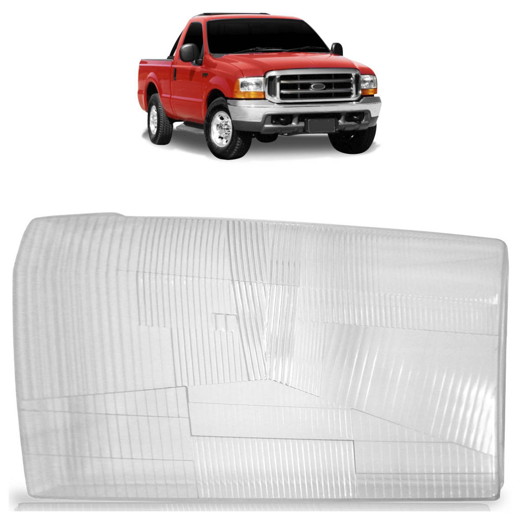 Par Lente Farol F250 F350 1998 A 2006 Transparente Lente Estriada Acrilico