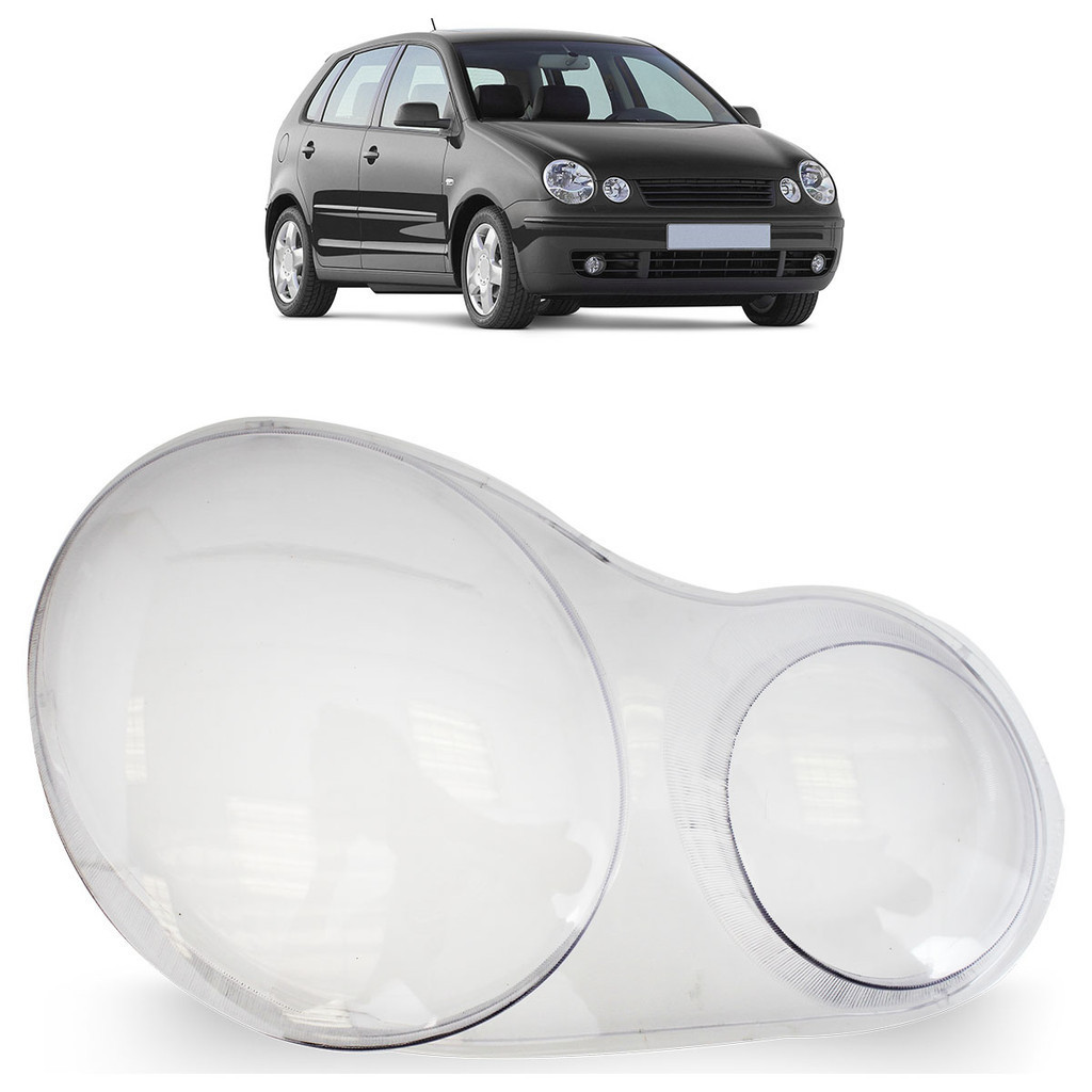 Par Lente Farol Dianteiro Polo 2003 2004 2005 2006 Transparente Lente Lisa Acrilico - Spare Parts and Accessories for Vehicles