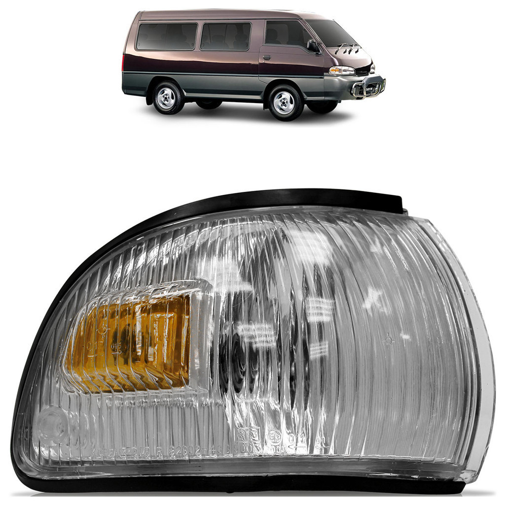 Par Pisca Seta Dianteira H100 1997 1998 1999 2000 2001 2002 2003 Cristal Lente Estriada Acrilico - Spare Parts and Accessories for Vehicles