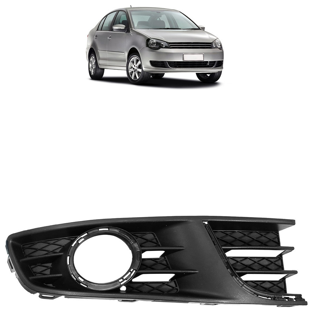 Par Grade Moldura Farol Milha Polo 2012 2013 2014 Preta com Furo Milha em Oferta na Shopee