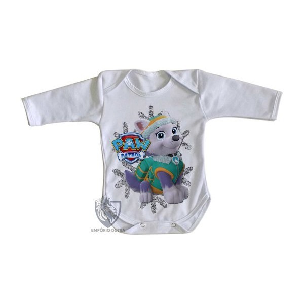 body nenê roupa bebê manga longa  Patrulha Canina Everest