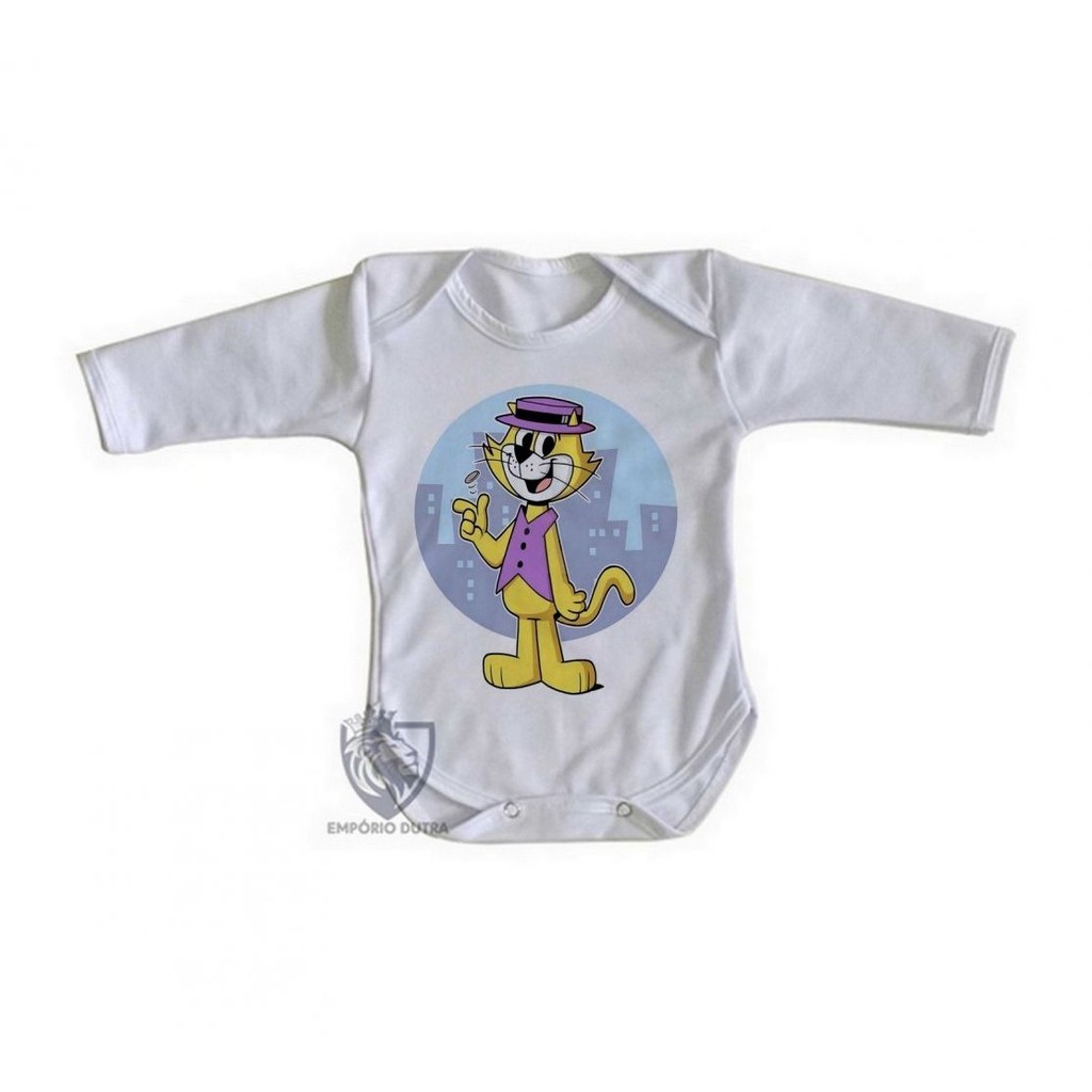 body nenê roupa bebê manga longa  Gato Manda Chuva