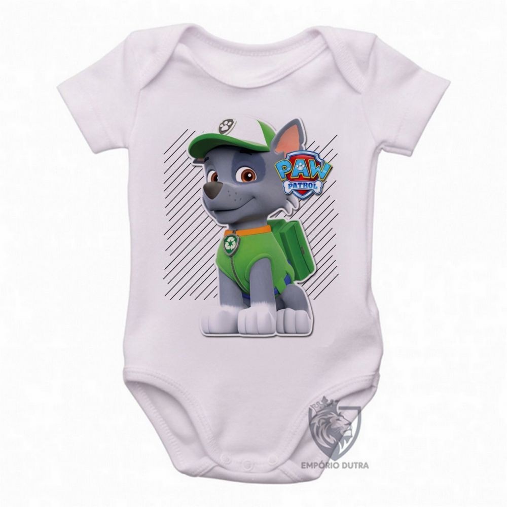 body nenê roupa bebê  Patrulha Canina Rocky