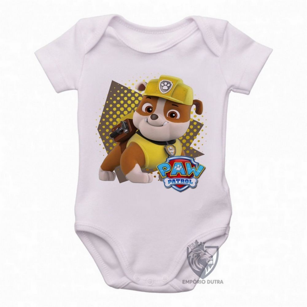 body nenê roupa bebê  Patrulha Canina Rubble