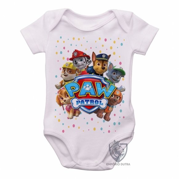 body nenê roupa bebê  Patrulha Canina equipe