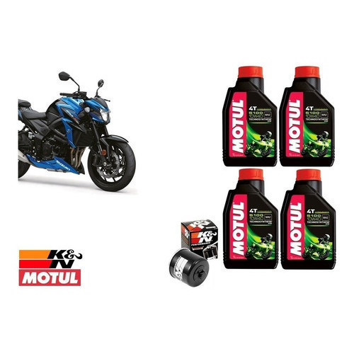 KIT MOTUL 5100 10W-40 4 LITROS + Filtro de Óleo K&N KN-138