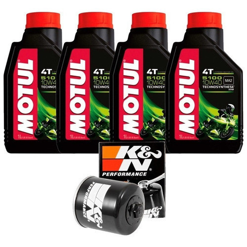 KIT MOTUL  5100 10W-40 4 LITROS + Filtro de Óleo K&N KN-153