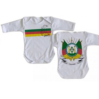 body nenê roupa bebê manga longa Gaúcho de Alma e Coração 