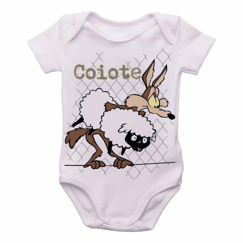 body nenê roupa bebê Coiote ovelha