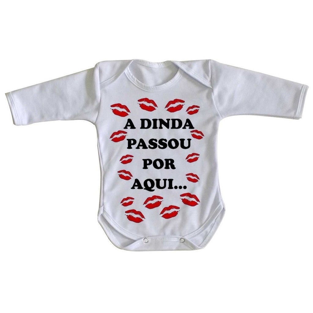 body nenê roupa bebê manga longa Dinda passou por aqui