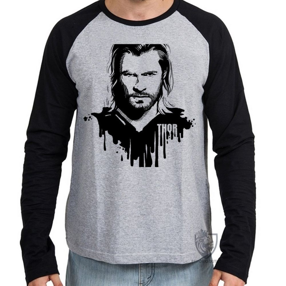 Camiseta Manga Longa blusa Thor