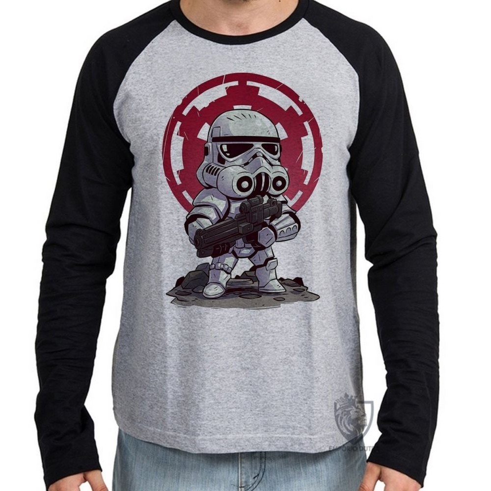 Camiseta Manga Longa blusa Stormtrooper Star Wars