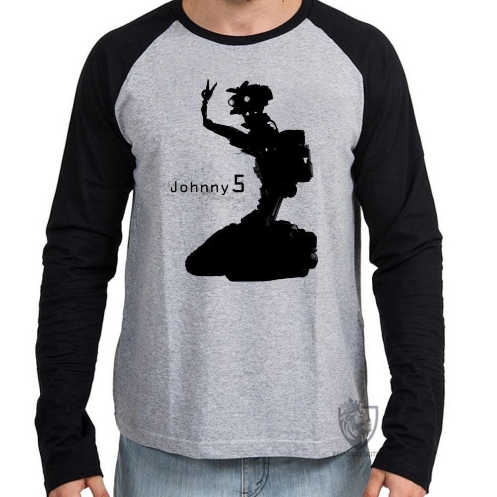 Camiseta Manga Longa blusa Johnny 5 robô