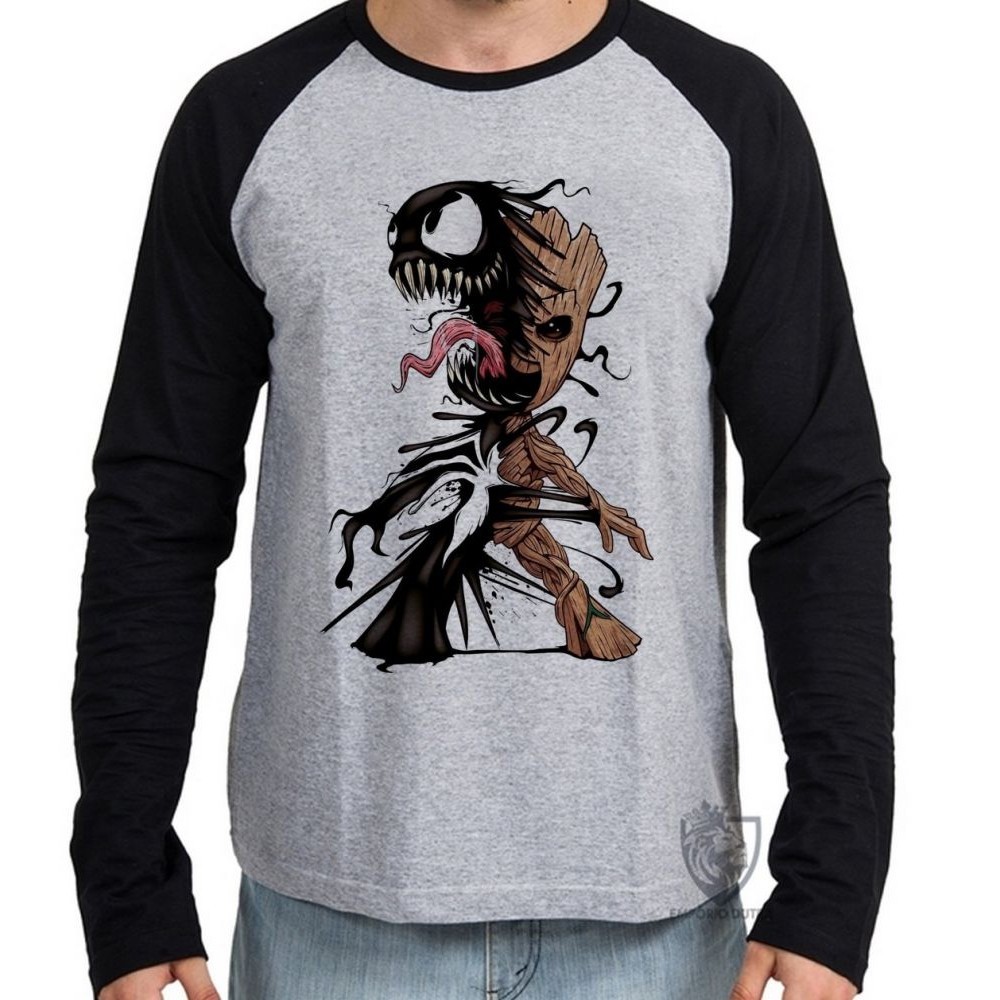 Camiseta Manga Longa blusa  Venom Groot