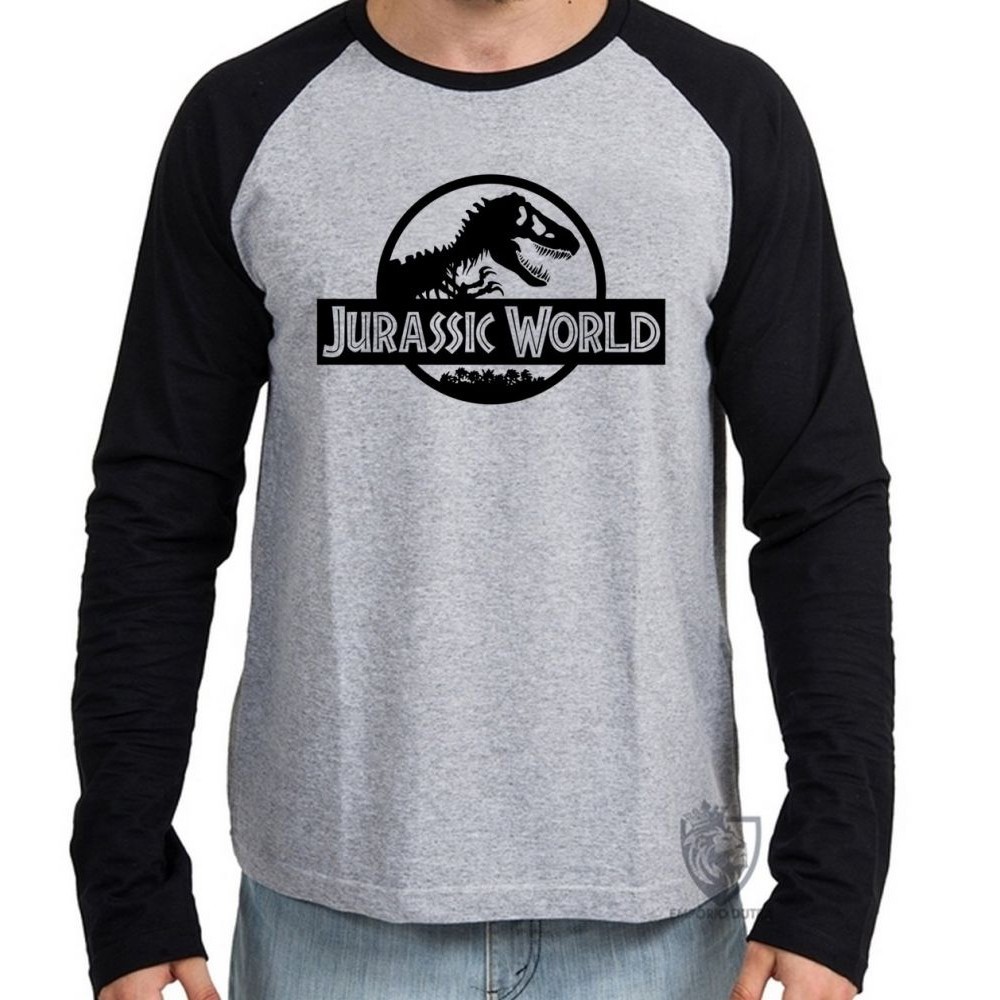 Camiseta Manga Longa Jurassic Park logo