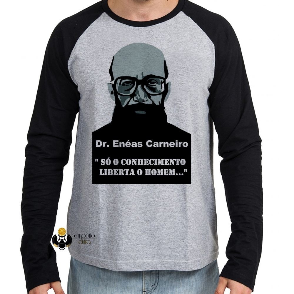 Camiseta Manga Longa blusa Enéas Carneiro direita conhecimento