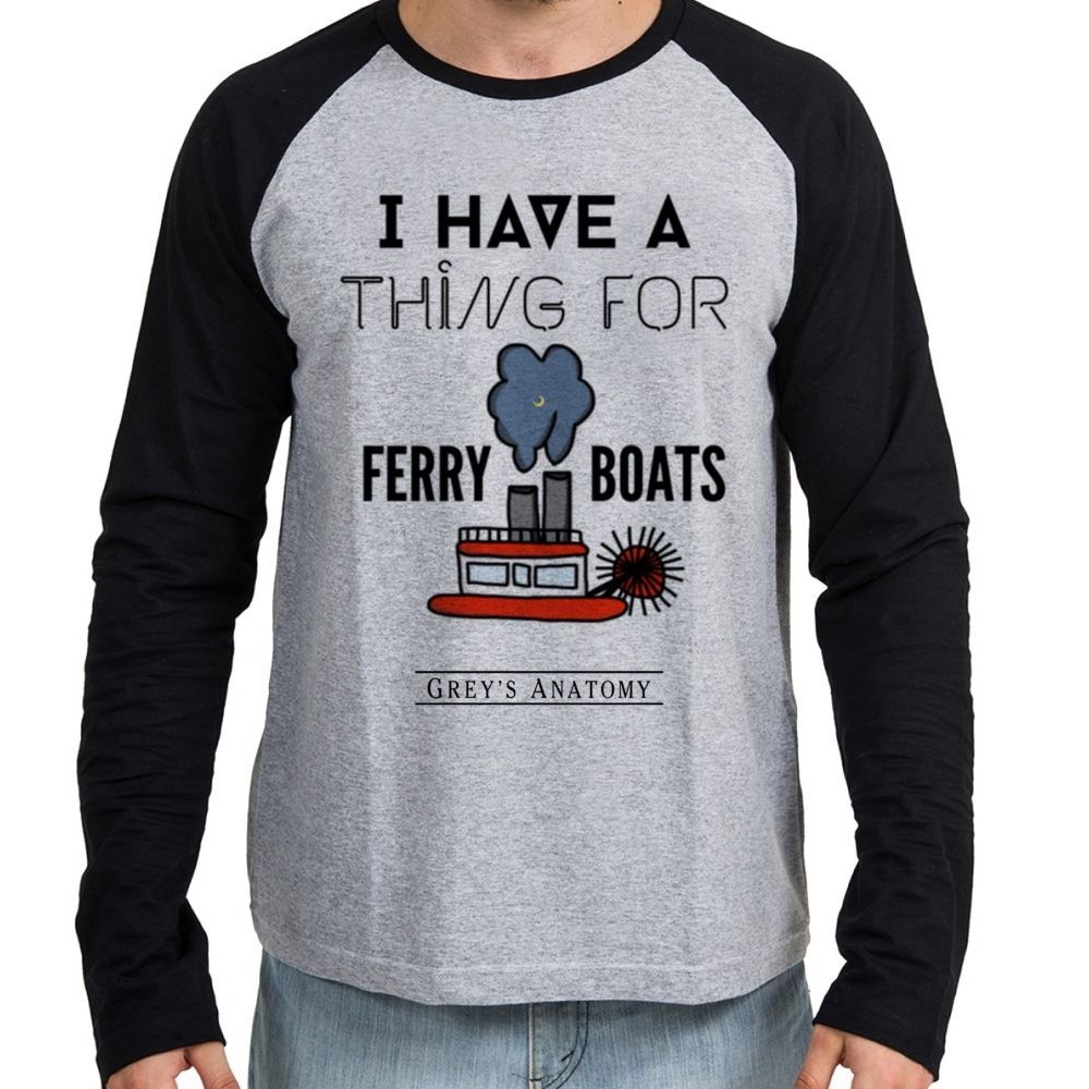 Camiseta Manga Longa blusa Grey's Anatomy Barca Derek