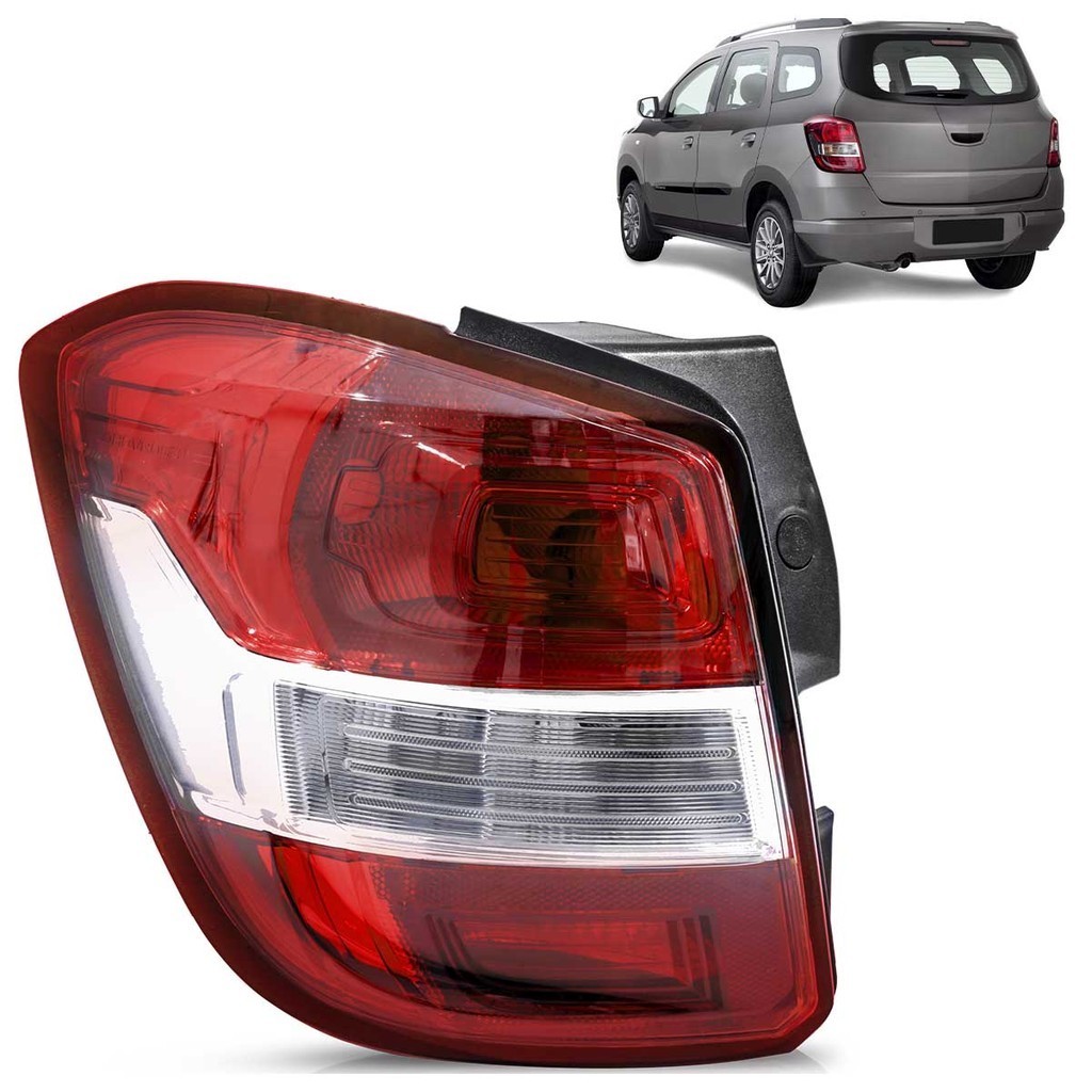 Lanterna Traseira Spin 2012 2013 2014 2015 2016 2017 2018 Bicolor Lente Lisa Acrilico - Spare Parts and Accessories for Vehicles