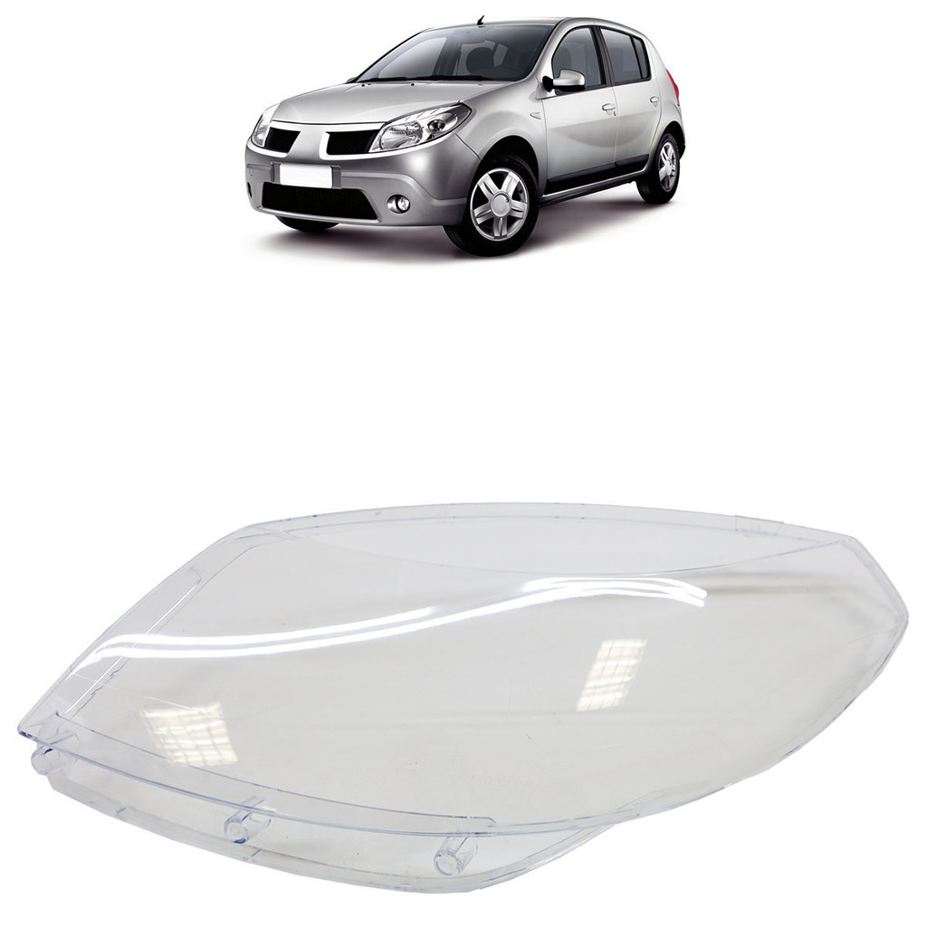 Lente Farol Dianteiro Sandero 2007 2008 2009 2010 2011 Lente Lisa Acrilico Transparente em Oferta na Shopee