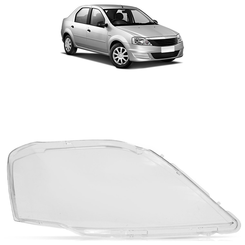 Lente Farol Dianteiro Principal Logan 2011 2012 2013 Lente Lisa Acrilico Transparente em Oferta na Shopee