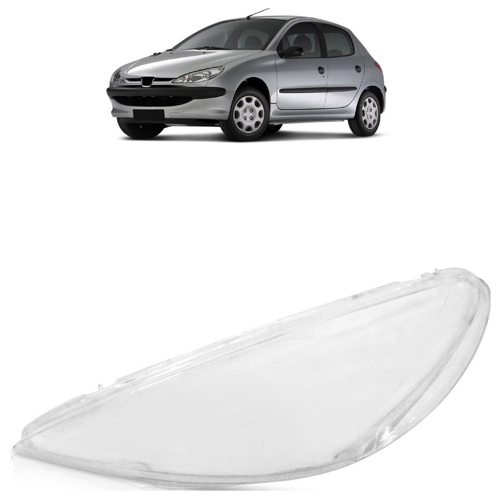 Lente Farol Dianteiro 206 1999 2000 2001 2002 2003 2004 2005 2006 2007 2008 - Spare Parts and Accessories for Vehicles