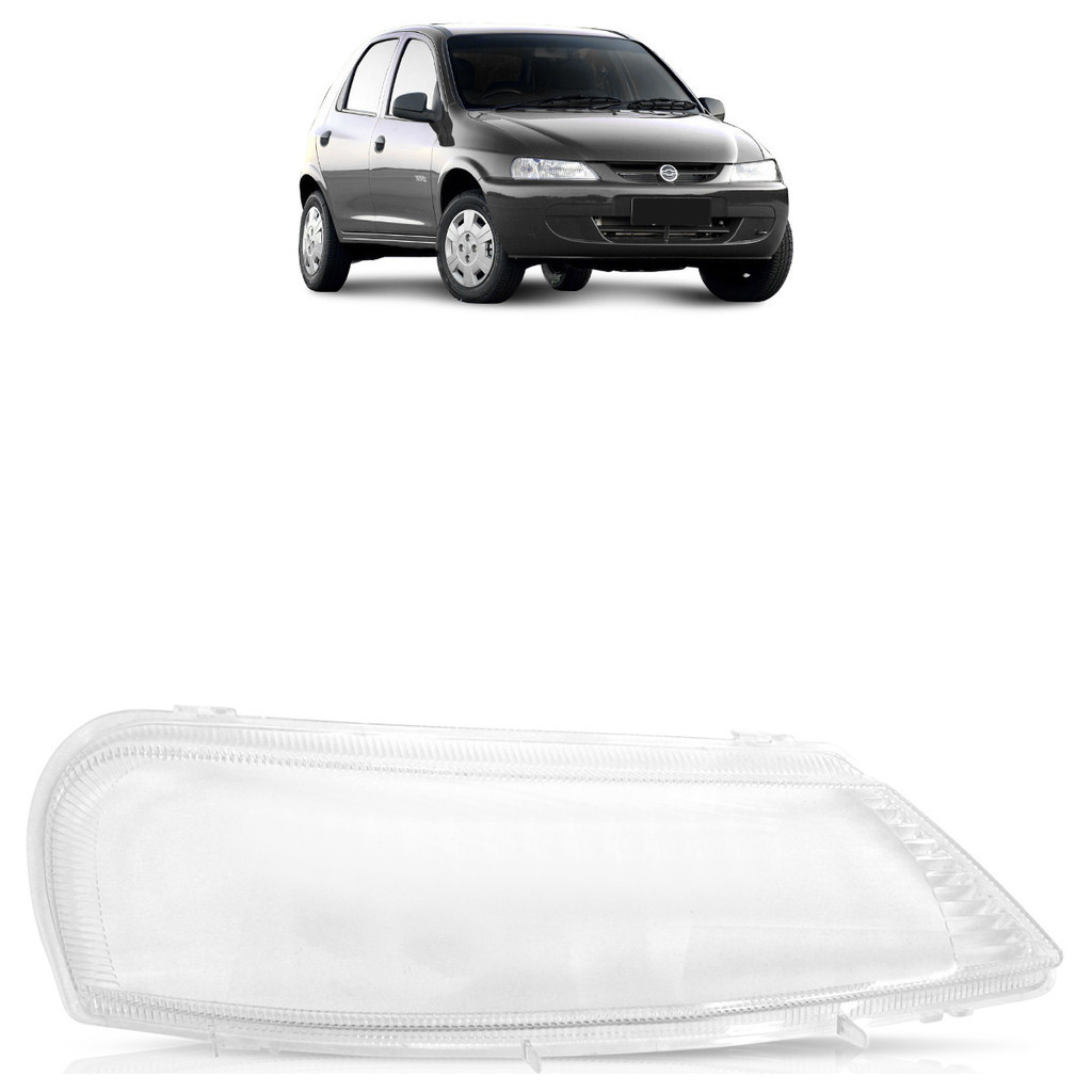 Lente Farol Dianteiro Celta 1999 2000 2001 2002 2003 2004 2005 2006 Transparente Lente Lisa Acrilico