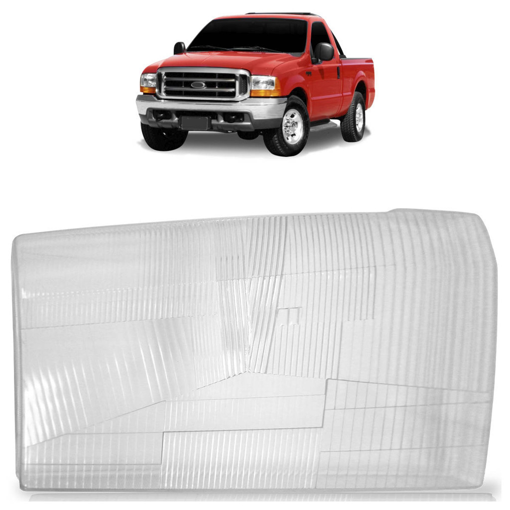 Lente Farol F250 F350 1998 1999 2000 2001 2002 2003 2004 2005 2006 Transparente Lente Estriada Acrilico